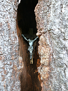 gekreuzigter Christus zwischen zwei Felsen